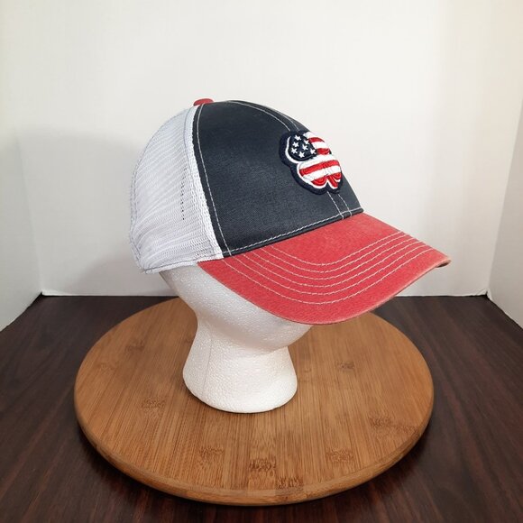 Black Clover Hat Red White Blue USA American Flag Logo SnapBack Golf Mesh Back - Picture 8 of 11